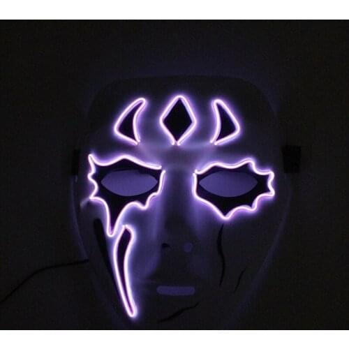 Glowing EL Wire Anonymous Mask Costume Party Supplies Luminous Horror Face Led Mask For Halloween Carnival Cosplay Decor