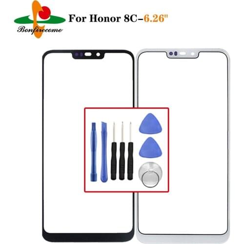 Outer Screen For Huawei Honor 8C BKK-TL00 Front Touch Panel LCD Display Out Glass Cover Lens Phone Repair Replace Parts