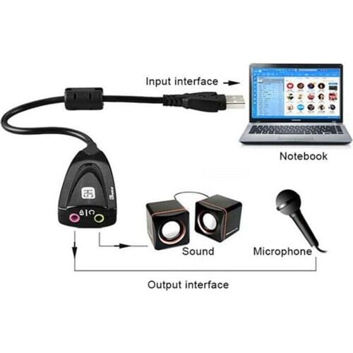 External USB Sound Card 7.1 Adapter 5HV2 USB to 3D Antimagnetic Headset For Laptop Audio Sound 3.5mm PC Microphone Jack K0O7