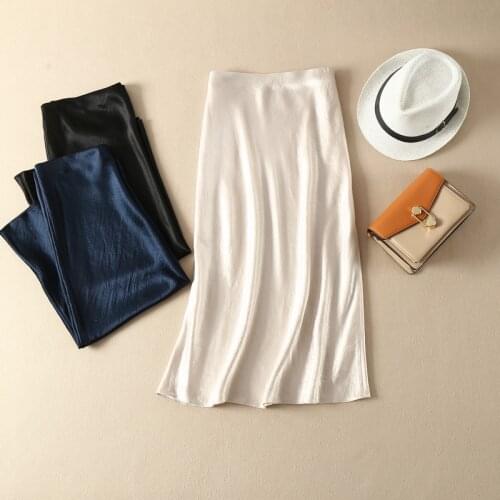 Women Skirt 2020 Spring and Sunmmer Skirt Elastic Waist Fashion Fishtail Skirt Half Skirt Midi Solid Color Skirt