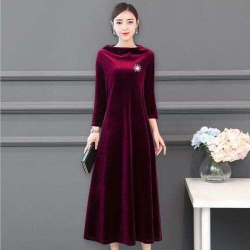 Large Size Women Velvet Long Maxi Dress 5XL 6XL 7XL Autumn Winter Women Evening Party Dress Clothing Wrist Sleeve Dress Vestidos
