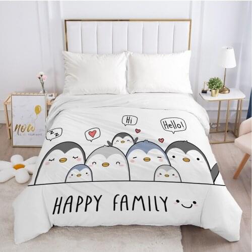 1pc Children Cartoon Duvet cover Quilt/Blanket/Comfortable Case 140x200 Single Size Cute Bedding for child kids baby FAMILY