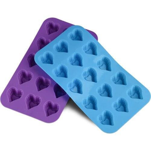 15 Holes Love Heart Shape Silicone Chocolate Mold DIY Jelly Pudding Ice Cube Baking Tool Cake Decoration