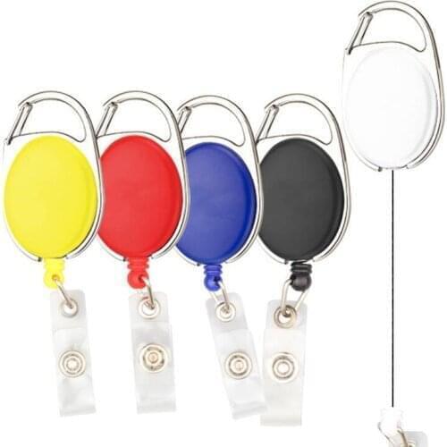 200 PC Unisex ID Badge Lanyard Name Tag Retractable Reel Pull Keychain Key Card Holder Belt Clip Durable Key Ring Bag Chain Clip