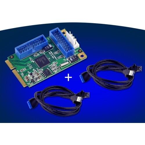 4 Ports USB3.0 Mini PCIe Expansion Card Adapter 19pin Header Chipset for Renesas
