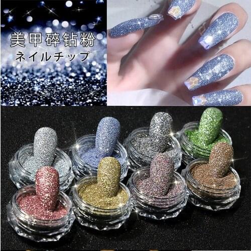 8 Jars/Set Nail Glitter Pixie Nails Crystal Micro Beads Multicolor AB 3D Nail Art Rhinestone Powder For Nail Art Decoration Dust
