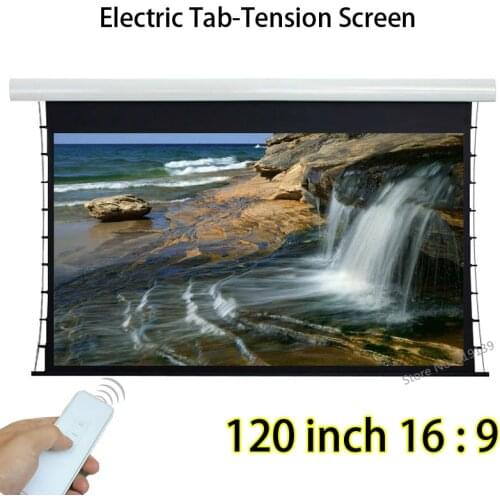 Tab Tensioned Automatic Projection Screen 120-inch 2656x1494mm With 1.2 Gain For Office Home Theater Projector