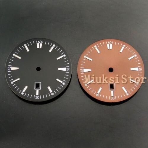 BLIGER 35mm Black/Brown watch Dial Fit Mingzhu dg2813/3804 eta 2836/2824 Miyota 8205/8215/821A movement mens watch case