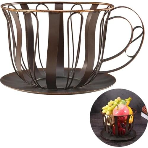 Coffee Pod Holder, Coffee Capsule Storage Holder, Espresso Pod Storage Basket,Cup Shape Metal Fruit Bowl Organizer Container