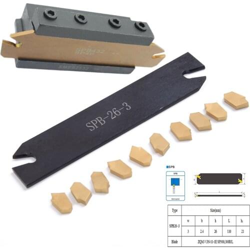 SPB26-3 Cut-Off Grooving Parting Blade Tool Holder Metalworking Lathes Carbide CNC Cutting Gold Hand Tools