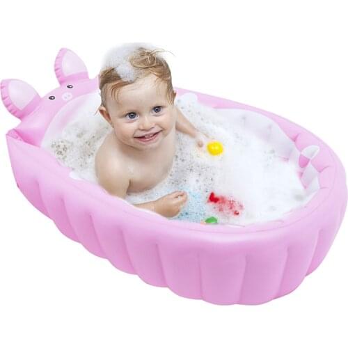 Baby Inflatable Bathtub Portable Bathtub Infant Toddler Non Slip Bathing Tub Travel Bathtub Cartoon Mini Air Swimming Pool