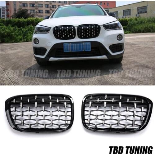 For BMW X1 2016-2019 F49 xDrive25i xDrive20d xDrive20i Front Racing Grille Meteor Shower Style Decorative accessories