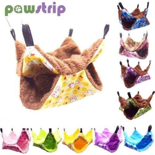 Double-layer Pet Hamster Hammock Plush Warm Sleeping Bag for Squirrel Guinea Pig Comfortable Small Pets Bed Ferret Rabbit House