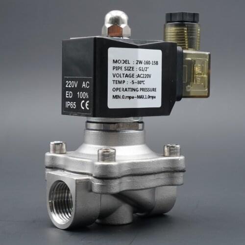 Solenoid valve,1/4" 3/8" 1/2" 3/4" 1" 2" water valve, AC110V 220V 24V DC12V 24V,stainless steel valve,Moisture proof