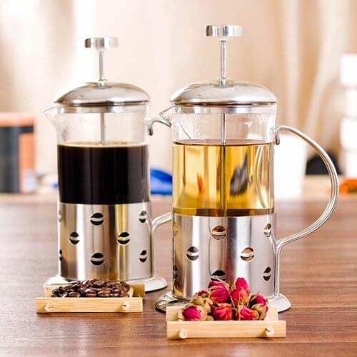 Coffee Maker 1 Liter Coffee Pot Large Glass and Stainless Steel French Press Coffee and Loose Leaf Tea Maker(350/600/800ml)