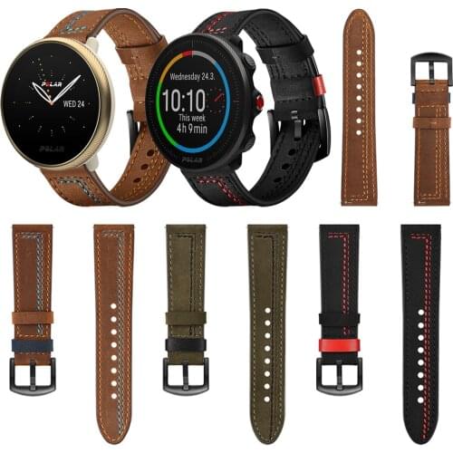 Stitching Leather Strap Band For POLAR IGNITE 2 / VANTAGE M2 M / UNITE/ GRIT X Wristband Bracelet Watchband