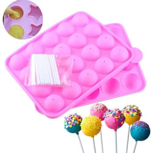 12/20 hole round silicone lollipop mold cherry blossom chocolate hard candy mold