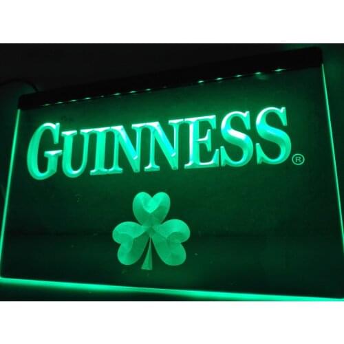 LE095- Guinness Beer Shamrock Bar LED Neon Light Sign home decor crafts