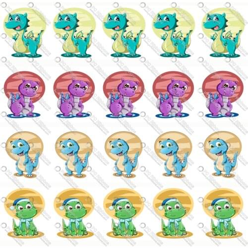 DIY Handmade Materials Hand Drawn Dinosaur Printed Custom Design Ribbons for Crafts Hair Bow Lanyard/Grosgrain/Satin Ribbon