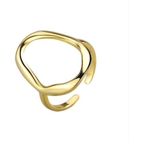 Minimalist Lrregular Hollow Oval Gold Silver Color Womens Jewelry Womens Geometric Rings Open Rings Gifts for Men Viking 2020