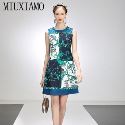 MIUXIMAO 2021 Spring Summer Party Dress Flower Diamonds Above Knee Tank Office Lady Casual Dress Women Vestidos