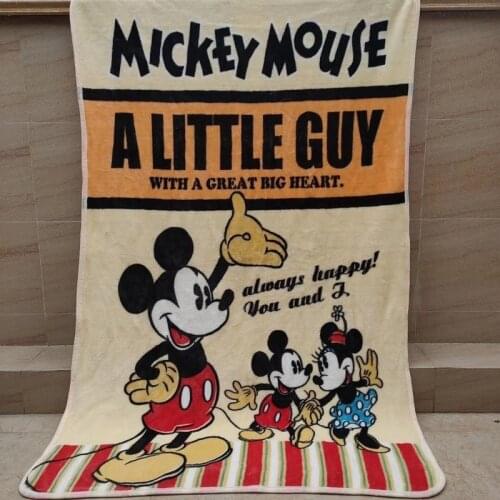 Disney Cartoon Mickey Mouse poohFour Seasons Thicken Super Soft Fleece kids Cloud Blanket Children Throw Blanket Mat Gift