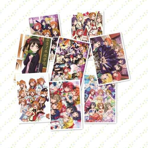 8 pcs/lot Anime Lovelive Posters toy 8 different love live Paintings Wall Picture embossed Poster Toy gift 42x29cm