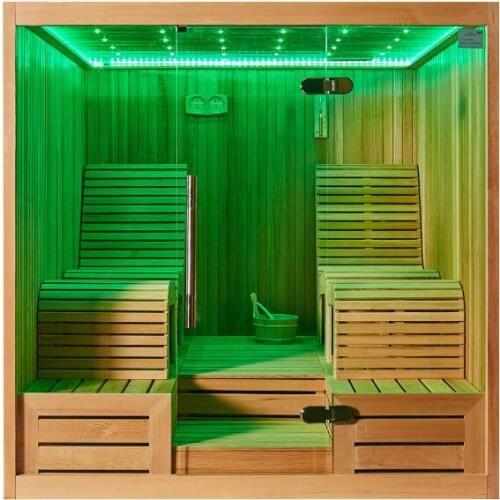 Recliner Sauna Room 2 Persons Two Lounges Sexy LED Dry Sauna Room M-6050