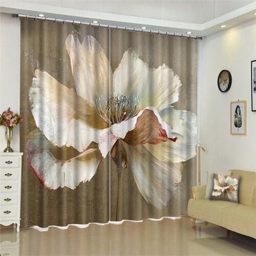 Customized Large flowers Luxury 3D Blackout Window Curtain Drapes For Living room Bed room Hotel Wall Tapestry Cortinas