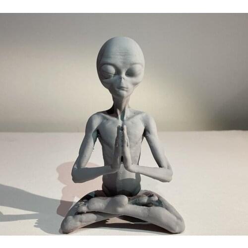 SCP Space Alien UFO Statue Skeleton Decompression Gifts Skull Model Resin Bust Figure Figurine Sculpture Collectible Toys
