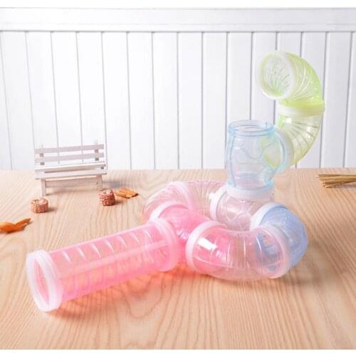DIY Cage Transparent Sturdy Plastic Pipe Line Tube Training Playing Connected External Tunnel Toys for Small Animal Hamster