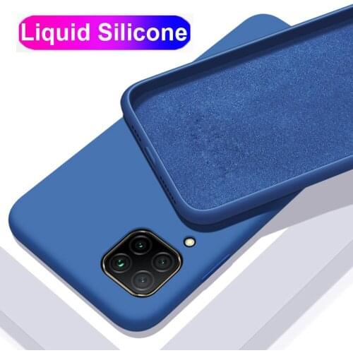 Silicone Case For Huawei P40 lite P20 P30 Pro Mate 20 Y6 Y7 P Smart 2019 Liquid Cover on Honor 20 9X 8X 8A 10i 10 9 lite Case