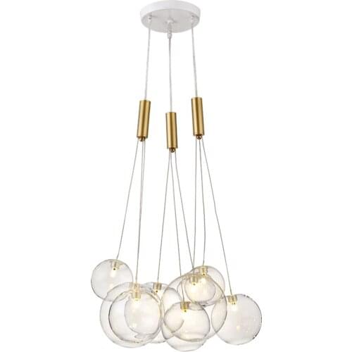 Nordic Bubble Glass Ball Chandeliers Lights Living Room Bedroom Clothing Shop Dining Room Hanging Lamps Modern LED Lighting