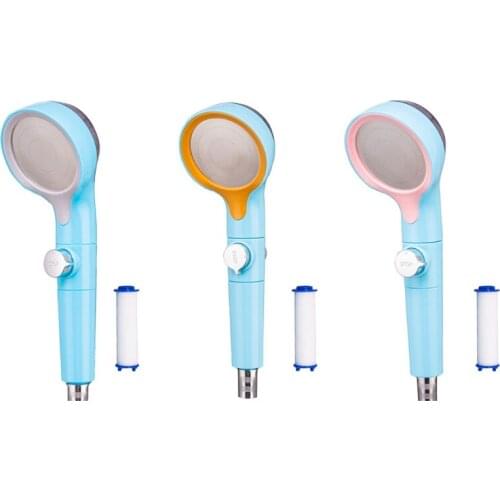 Universal Bathroom Filter Shower Head High Pressure Handheld Shower Household with On/Off Pause Switch 4-Point Port