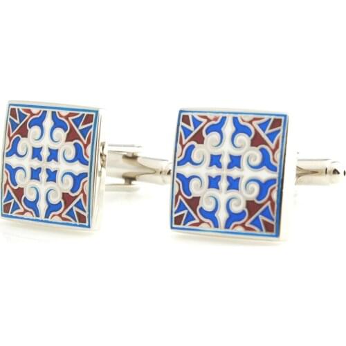 YH-1030 Fashion Complicated Multicolor, Black Enamel Cufflinks for Men-Factory Direct Selling