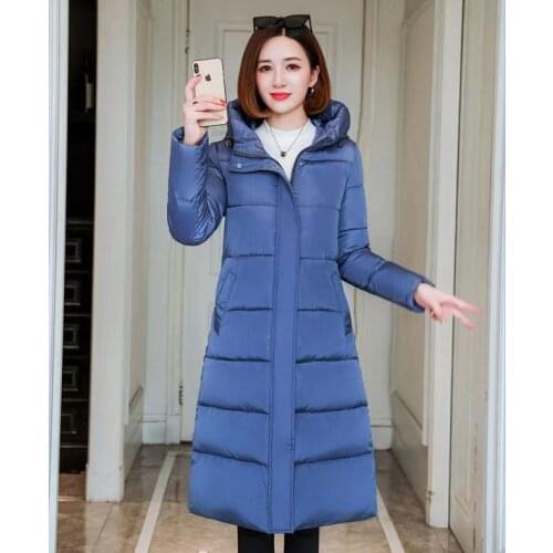 Woman Jacket Parkas Coat Off-Season Womens Long Winter Cotton Dress Overknee Long Cotton Coat Jacket Veste Femme