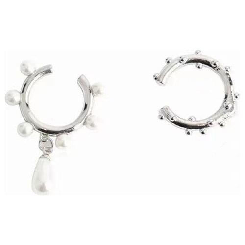 POTCET Womens Pearl Stud Earrings Geometric Fashion Retro Hip Hop Personality Party Jewelry