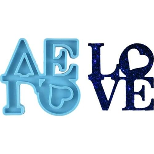 1 Pc Love Keychain Epoxy Resin Mold Earrings Necklace Silicone Mould DIY Crafts Jewelry Pendants Casting Tool