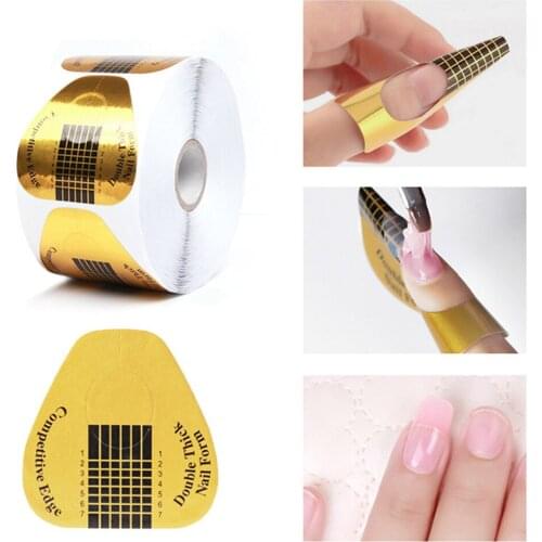 Pink Plane/Gold Horseshoe 100PCS Nail Art Tips Extension Forms stickers Guide French DIY Tool Acrylic UV Gel Kits manicure salon
