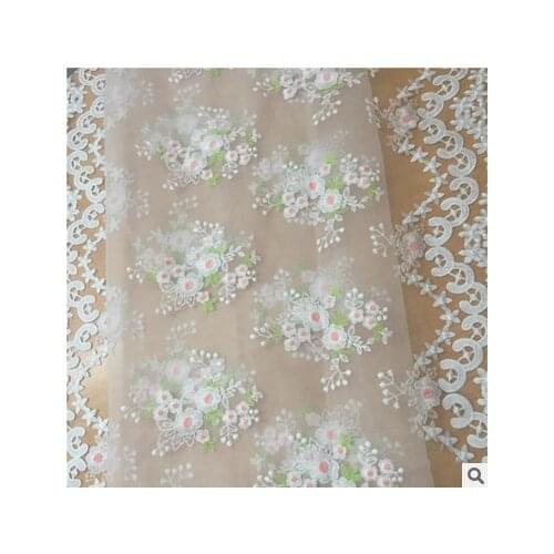 120cm Water soluble color embroidery Euro root yarn embroidery fabrics 1Yards