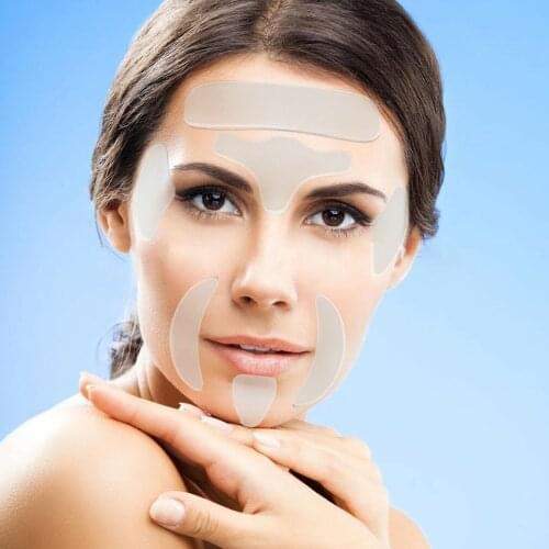 16pcs Reusable Silicone Anti-Wrinkle Face Forehead Sticker Cheek Chin Paste Facial Eye Patches Wrinkle Removal Face Lifting