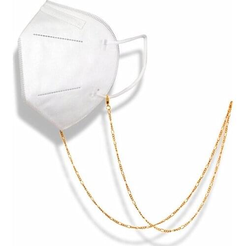24 inches Gold Mask Holder Chain Face Mask Jewelry Stainless Steel Necklaces Link Mask Chain Nurse Gift (Face Mask Not Included)