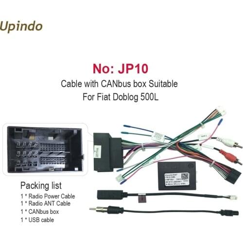 2din Car stereo dvd Multimedia Player Connector Socket Cable with canbus Power Wiring Harness For Fiat Fiat Doblog 500L