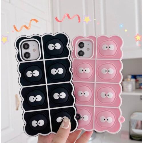 3D Stress Relive Case for iPhone X XS XR 12 Pro Max 11 12 Mini 8 7 Plus SE 2020 Cute Soft Silicone Back Phone Case Cover