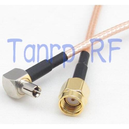 50CM Pigtail coaxial jumper cable RG316 extension cord 20inch TS9 male right angle to RP SMA male RF adapter connector