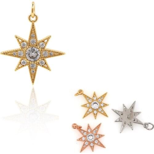 Diy Jewelry Accessories Mini Set Zircon Bamanxing Necklace Pendant Copper Plated 14K Real Gold Accessories