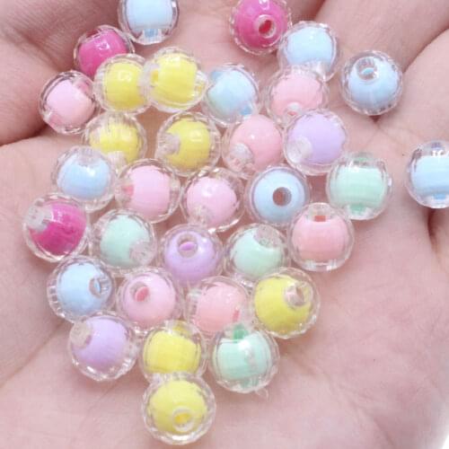 CHONGAI 100Pcs Acrylic Matte Round Beads Rainbow Spring Color Beads For Jewelry Making DIY Necklace Crafts Beads Accessories