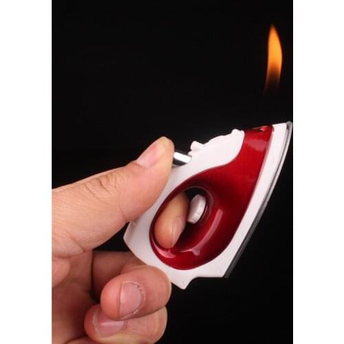 Butane Gas Lighter Creative Inflatable Electric Iron Shape Lighter Home Decoration Collection Cute Girl Smoking Accessories