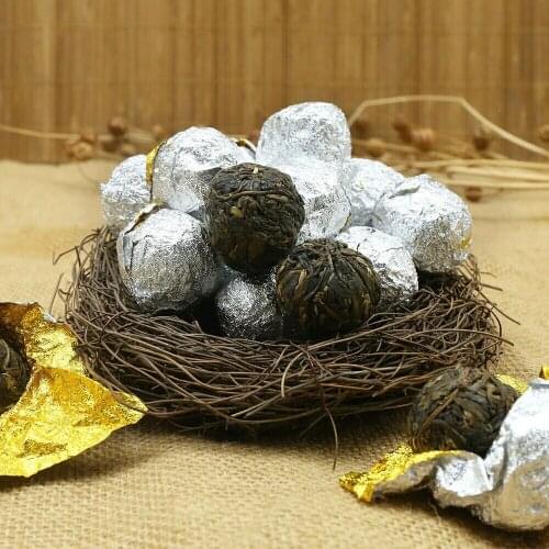 Shen Puer Chinese Tea 2017 Hand Made Dragon Pearl Yiwu Old Tree Materials Raw Puer Chinese Tea Tuocha