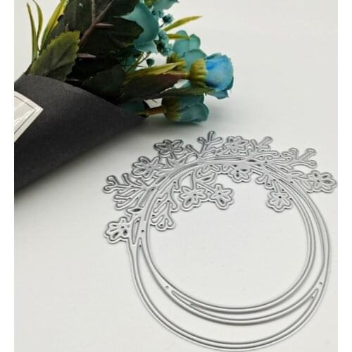 Flower Wreath DIY Embossing Mould, Carbon Steel Printing Steel Mould for Album Paper Card Making